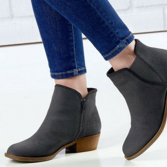 Gray Suede Booties - Picture 1 of 7